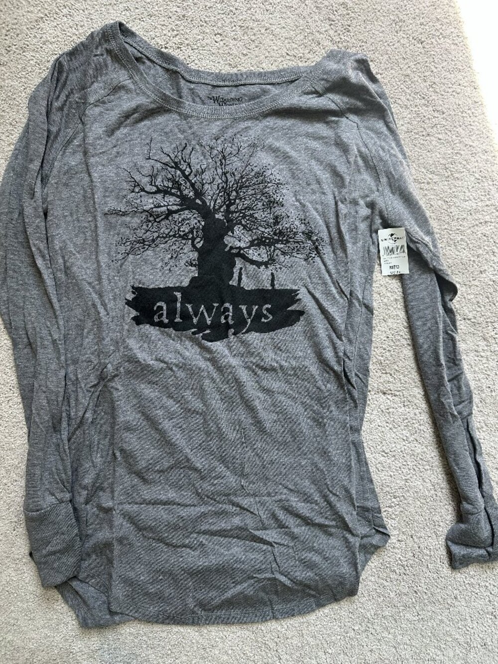 Universal Studios Wizarding World "Always" Long Sleeve Shirt Size M NWT
